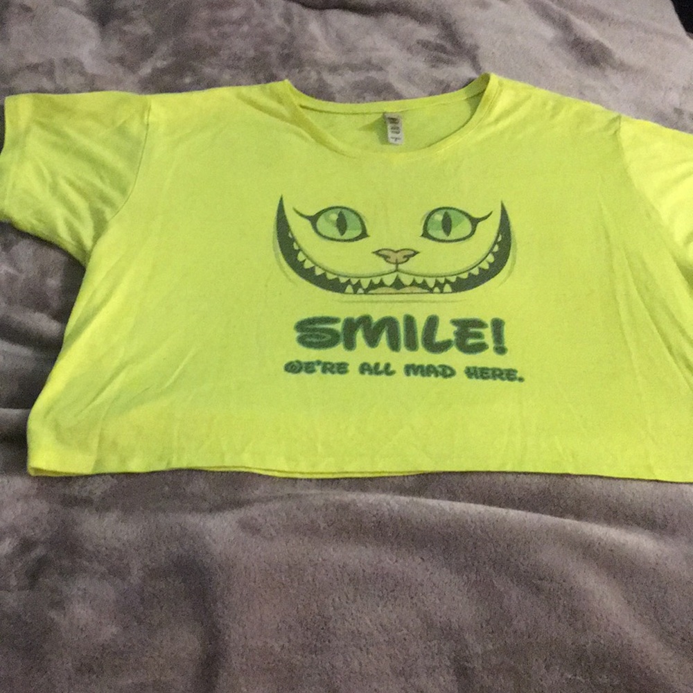 Custom design Cheshire Cat flowy cropped top